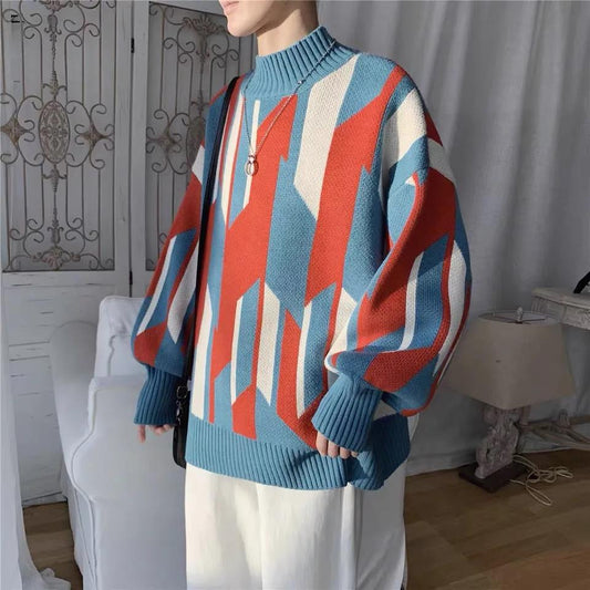 Autumn and Winter Sweater Men Loose Lazy Style Handsome All-match Sweater Trend Student Top