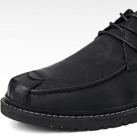 Full Soft Leather Shoes Men's Spring and Autumn Black Casual Shoes Korean Fashion Lazy Shoe