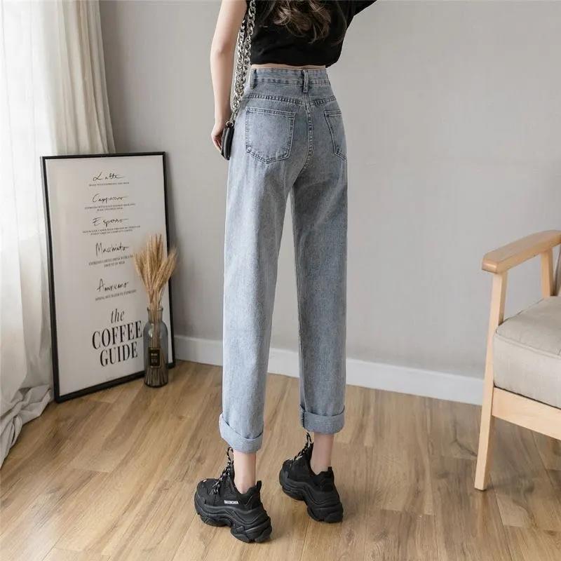 High-waisted Wide-leg Jeans Women's 2022 Spring New Loose Korean Version Student Slimming Straight-leg Mopping Pants