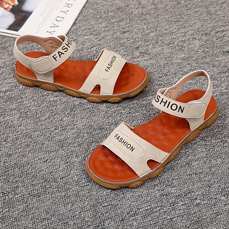 Tendon Sole Sandals Female Summer Fairy Style Flat Sandals Net Celebrity Students All-match Rome
