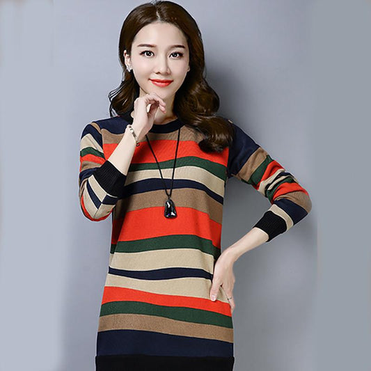 Fashion Trend Korean Version of The Plus Size Base Skirt In The Autumn and Winter Mid-length Plus Velvet Thick Long-sleeved Dress