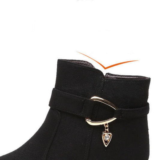 Cotton Shoes Winter Warm and Comfortable Non-slip Short Boots Women Wedge with Flat Bottom Plus Velvet