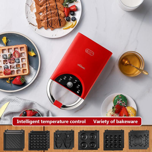 680W Light Food Making Machine Sandwich Maker Bread Maker Barbecue Maker Kitchen Supplies with 6 Sets of Bakeware