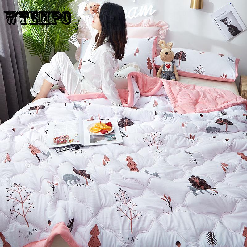 WTEMPO Cotton Summer Air Conditioner Is Cool By Summer and Is Printed with Thin Quilt Comfort