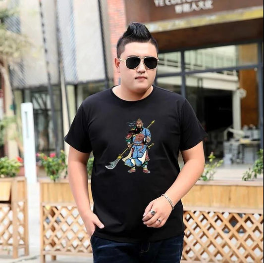 Fat Men Exclusive Men's Plus Size T-shirt Fat Men Short-sleeved Plus Fat Plus Long Short-sleeved Men Fat Top