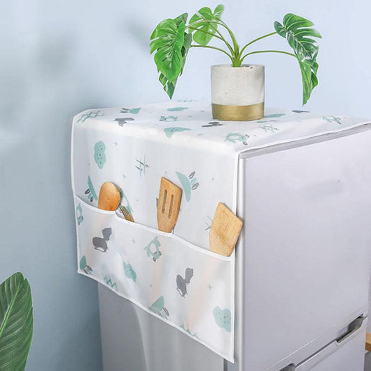 Print Dust Covers Washing Machine Covers Refrigerator Organizer Fridge Dust Cover with Pocket Home Decor