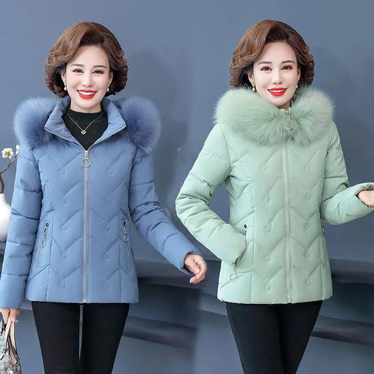 Down Padded Jacket Slim Slimming Short Padded Jacket Women Middle-aged and Elderly Oversized Padded Jacket