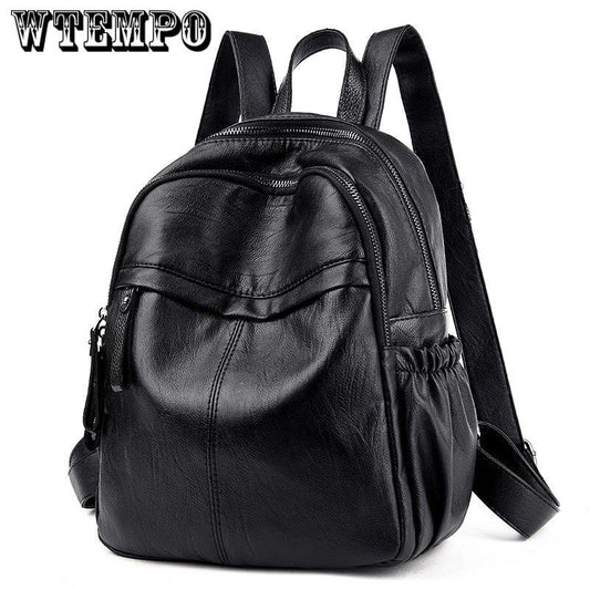 Women Leather Backpacks Vintage Female Shoulder Bag Travel Ladies Backpack School Bags