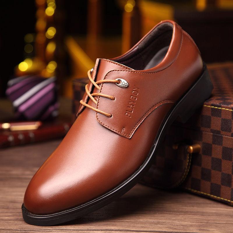 Men's Business Casual Leather Shoes Non-slip British Men's Shoes Breathable Work Men's Work Shoes