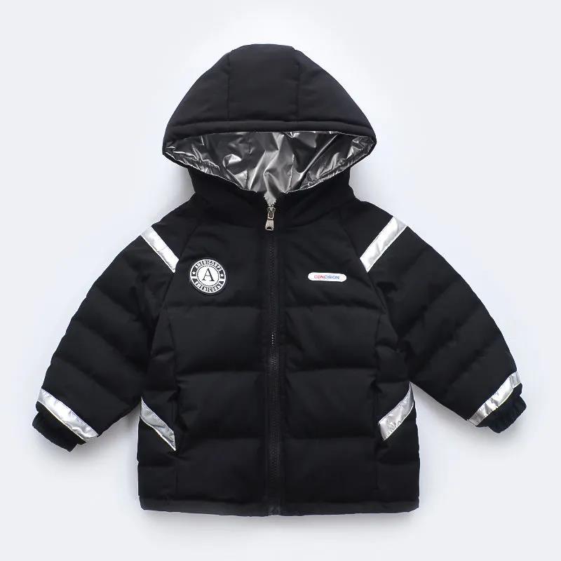 Children's Down Jacket Boys and Girls Short Color Matching Middle and Small Children's Baby Plus Velvet Thick Winter Cotton Clothing Bread Jacket