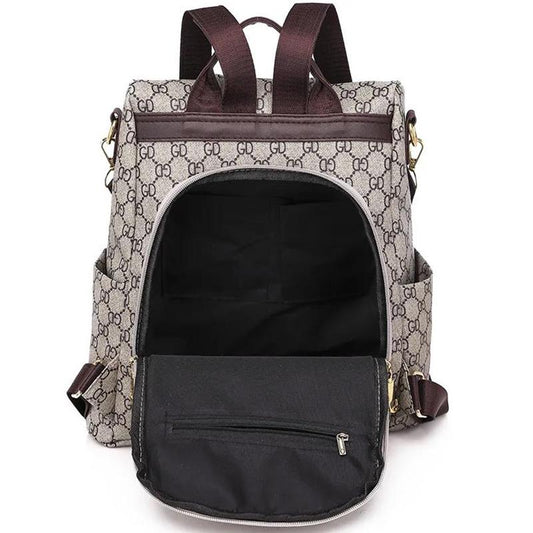 Large-capacity Backpack Ladies Bag Trendy All-match School Bag Leisure Travel Bag Soft Leather Backpack