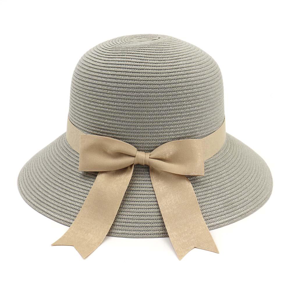 Straw hat Stylish vintage style linen bow summer straw hat