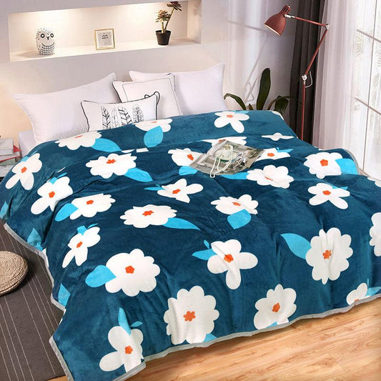 Winter Thick Coral Fleece Blanket Sheet Single Nap Blanket Plus Velvet Mattress Flannel Blanket Double-sided Plus Velvet Warm and Breathable Sheet