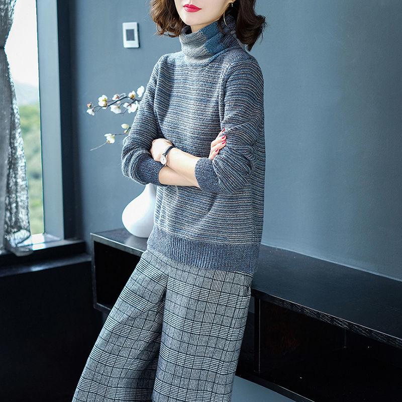 Women's Sweater Autumn Winter Korean Loose Short Turtleneck Sweater Thick Warm Long-sleeve Pullover Knit Bottoming Sweater