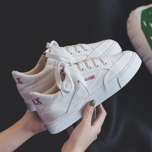 Increased Canvas Shoes Women 2020 Spring and Summer All-match Student White Shoes Women INS Platform Platform Platform Shoes