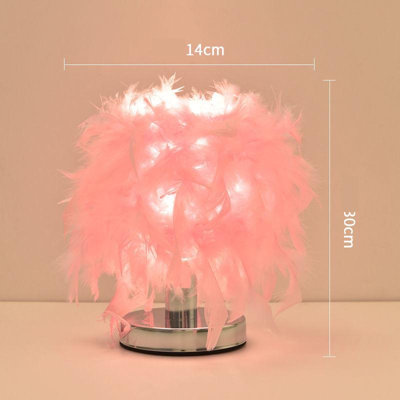 Feather Creative Table Lamp Bedroom Bedside Lamp Simple Modern Bedroom Lamp Warm and Romantic Home Energy-saving Counter Lamp