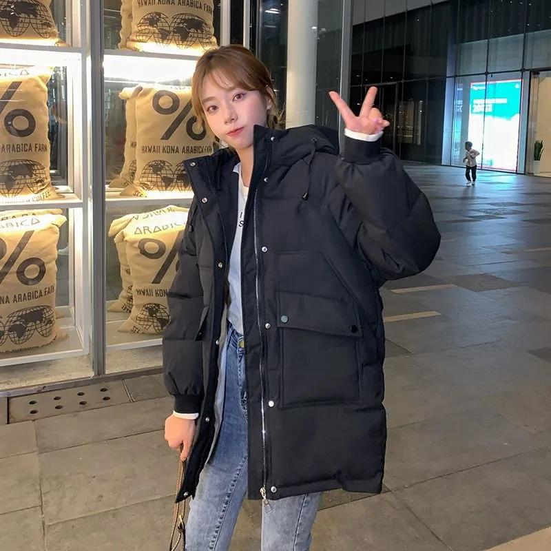 Down Jacket Women's Casual All-match Bread Jacket Multicolor Windbreaker Velvet Stand-up Collar Warm Jacket
