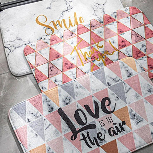 Flocking Bath Mat Home Decoration Door Mat Non-slip Absorbent Bathroom Doormat Super Soft Fiber Bath Rug
