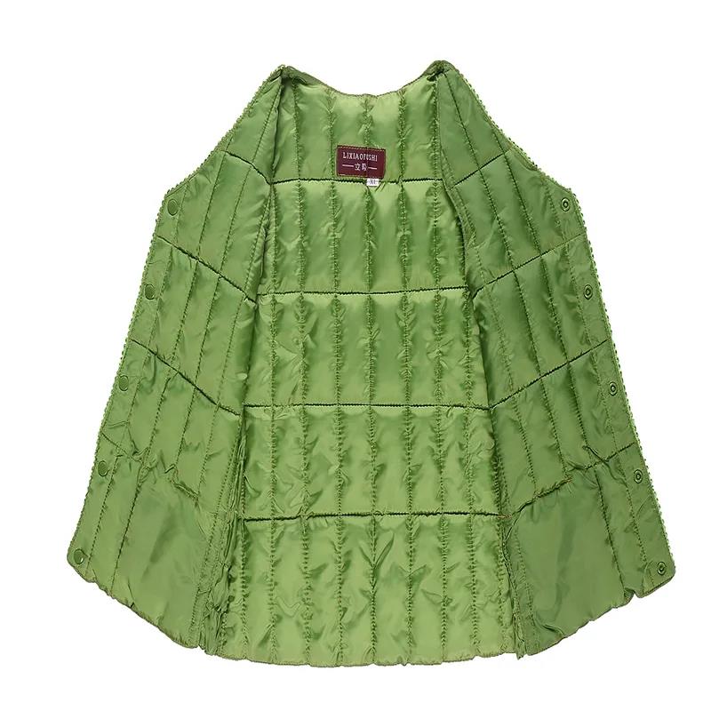 Winter Ladies V-neck Vest Jacket Fashion Smooth Down Cotton Sleeveless Jacket Thickened Warm Winter Vest