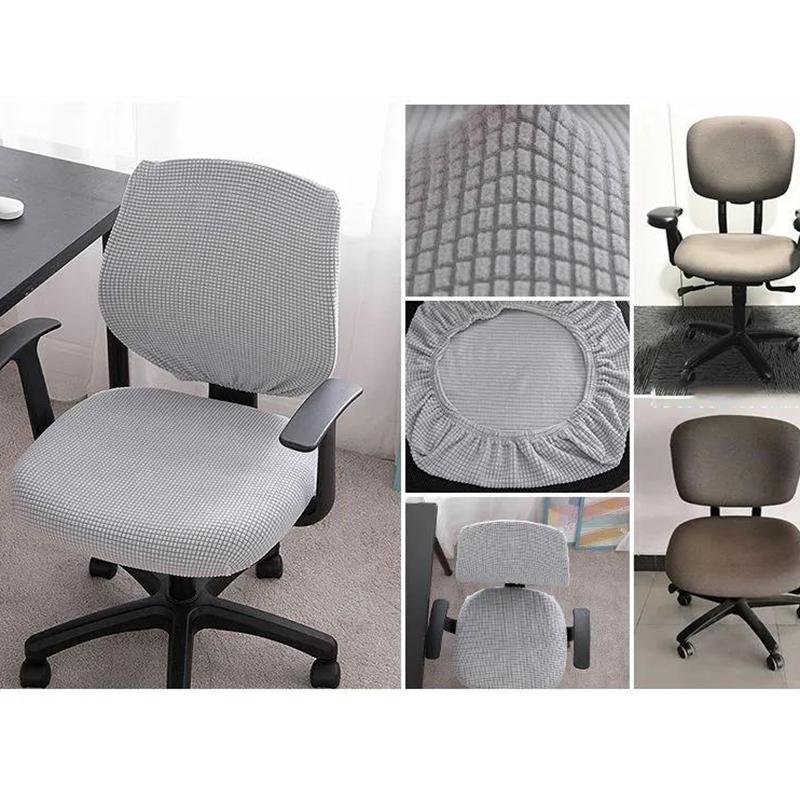 Thickened Split Chair Cover Cushion Cover Solid Color Elastic Office Swivel Chair Cover General Dining Chair Cover Backrest Cover