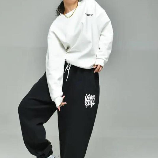 Female Hip-hop Hip-hop Loose Black Spring and Autumn High-waisted Track Pants Jazz Hiphop Trend Casual Pants