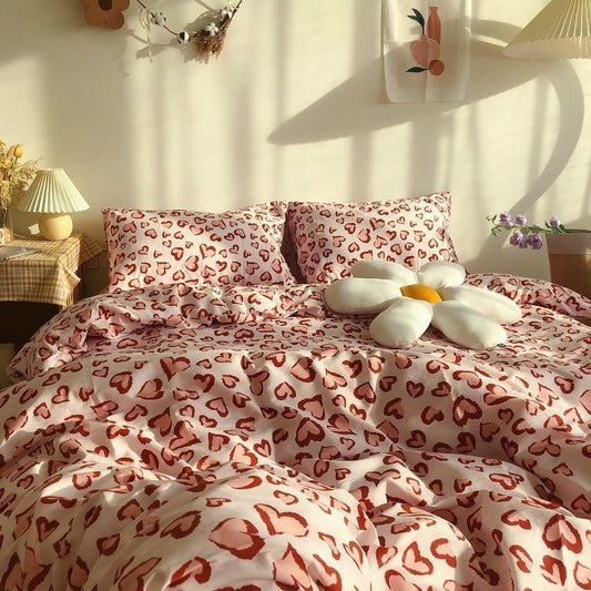 Fresh Banana Leaf Ins Four-piece Bedding Quilt Cover Bedding Set
