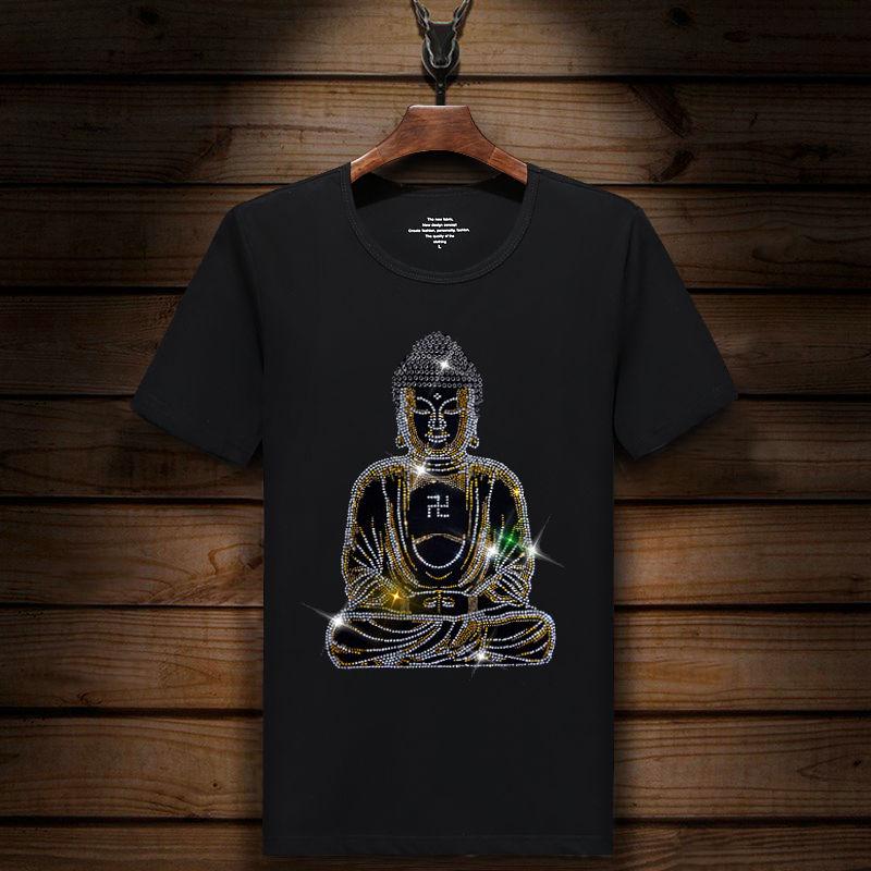 England Tshirt Man Print Short Sleeve T-shirt Men's fashion Summer Rhinestone eagle Bottom T Shirts