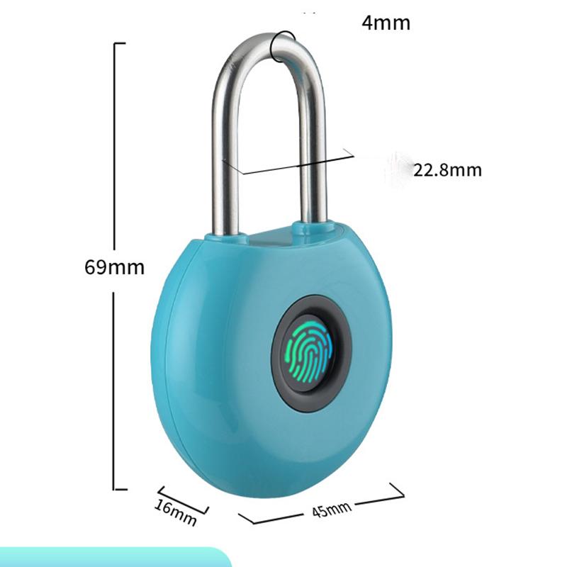 Home Security Electronic Small Lock Bluetooth Remote Unlocking Charging Large Portable Waterproof Intelligent Fingerprint Padlock