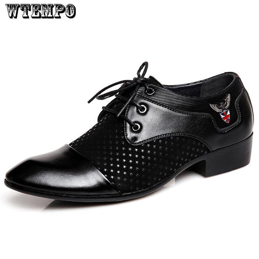Men'S Shoes wedding party Shoes Soft lace up PU Leather Men Loafers fashion white shoes