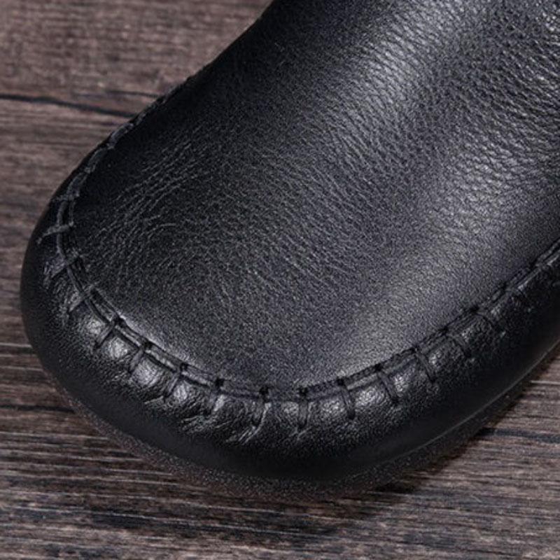 Soft Leather Women's Boots Plus Velvet Korean Short Boots Non-slip Rubber Sole Thick Plush To Keep Warm