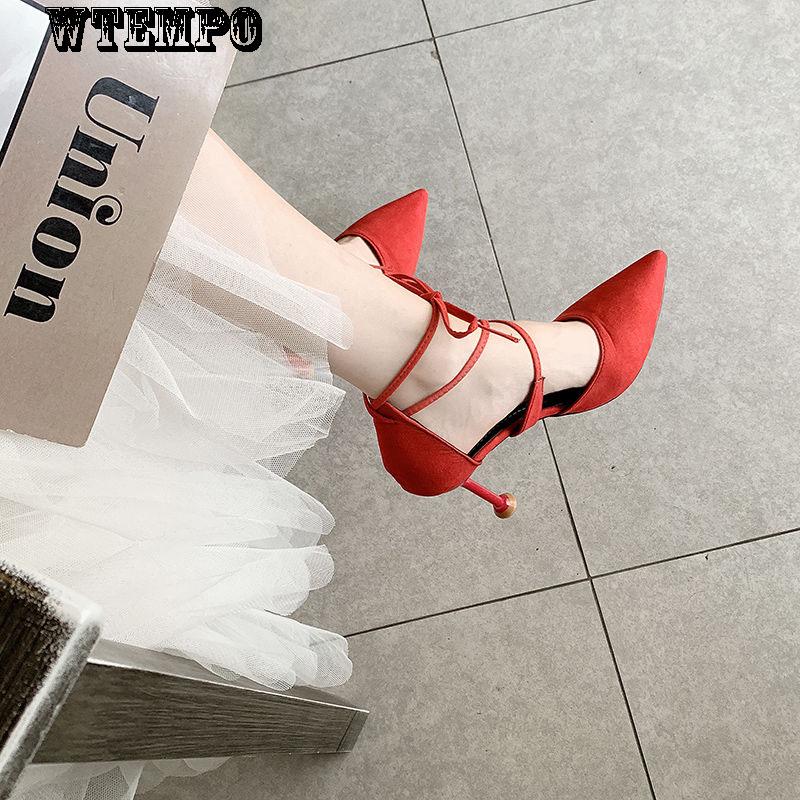 High Heels Women's Sense of Versatile Pointed Stiletto Straps Hollow Shoes