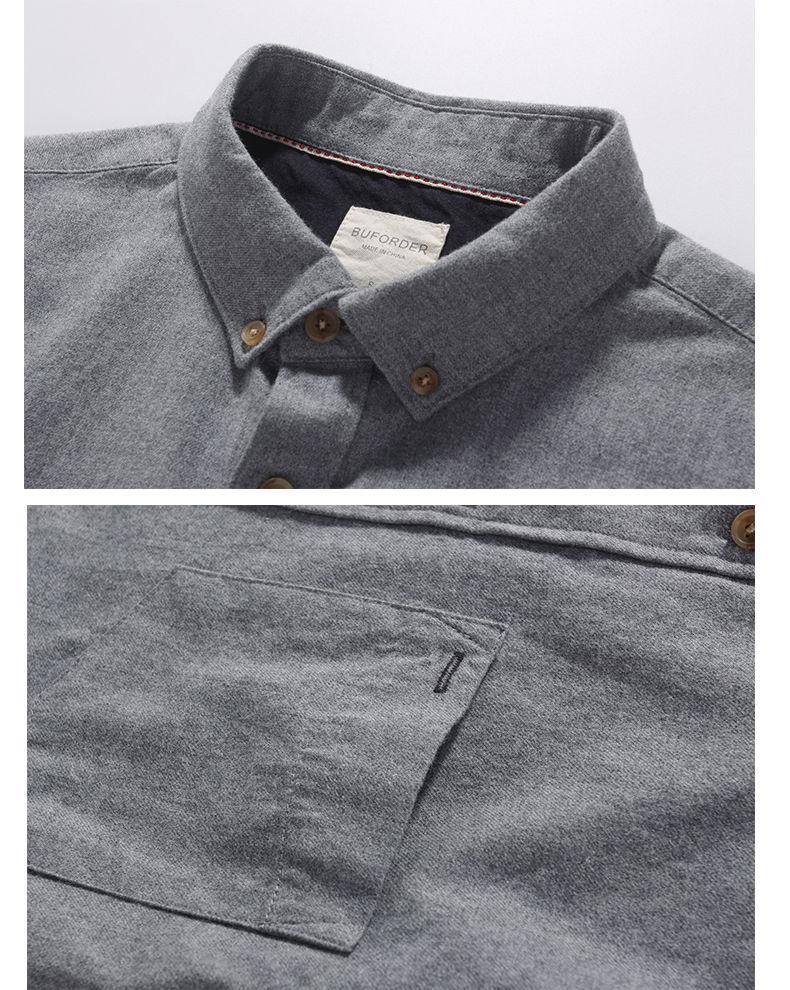 Brushed Shirt Men's Long-sleeved Cotton Flannel Shirt Casual Spring and Autumn Clothing All-match Youth Loose Tooling Jacket Tide
