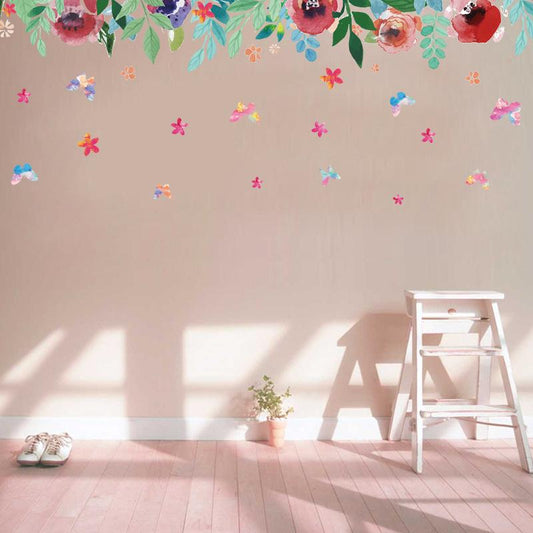 Floral Skirt Line Waist Line Pvc Waterproof Sticker Furniture Flower Wall Sticker Removable