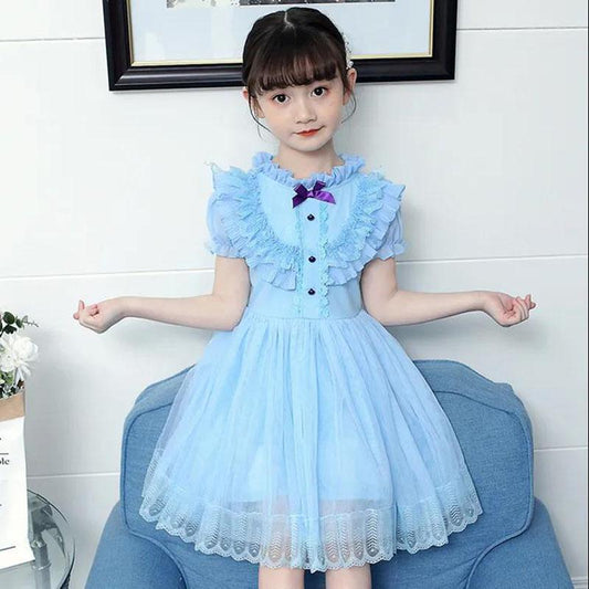 Children's Clothing Female Skirt Summer Mesh Princess Skirt Girl Lolita Style Performance Skirt Cute Loli Skirt