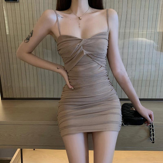 Mesh Temperament Women's Sexy Slim Sling Skirt Bag Hip Dress Women's Slim Sexy Slim Sling Bag Hip Dress Short Skirt