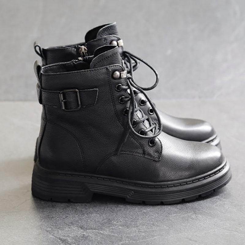 White Martin Boots Ladies British Style Thick-soled Motorcycle Autumn and Winter Women's Boots Ankle Boots