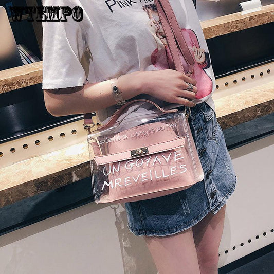 Women's bag trend transparent package fashion Joker bag shoulder bag simple Messenger bag