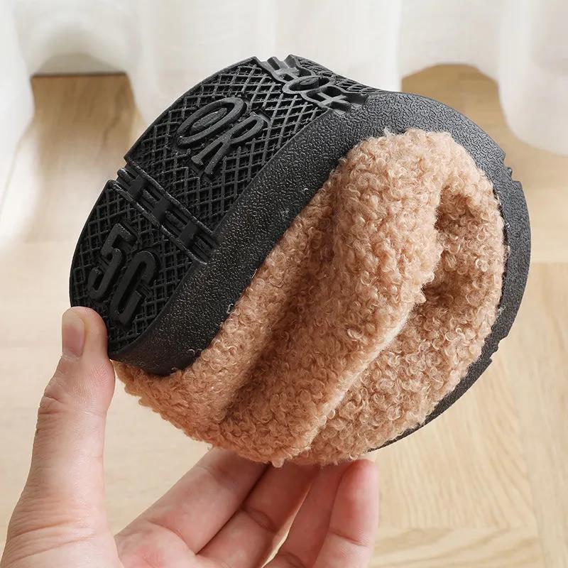 Autumn and Winter Plus Velvet To Keep Warm Korean Version of One-step Women's Winter Wear All-match Plush Cotton Shoes