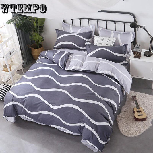 Cotton Bedding Set Pattern Bedclothes Pillowcase Warm Home Bedroom Quilt Duvet Set / Sheets