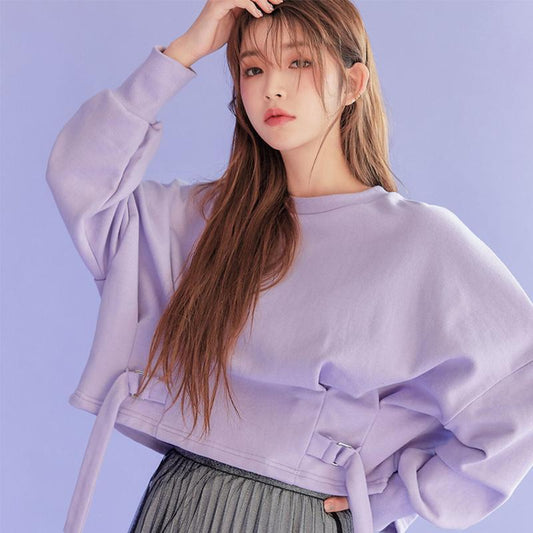 Sweatshirt Women Spring and Autumn Purple Blouse Women Sweet Loose Hoodi