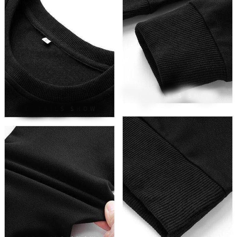 Men's Crew Neck Sweater Autumn Plus Size Bottoming Shirt Youth Casual Top Pullover Long-sleeved T-shirt Men's