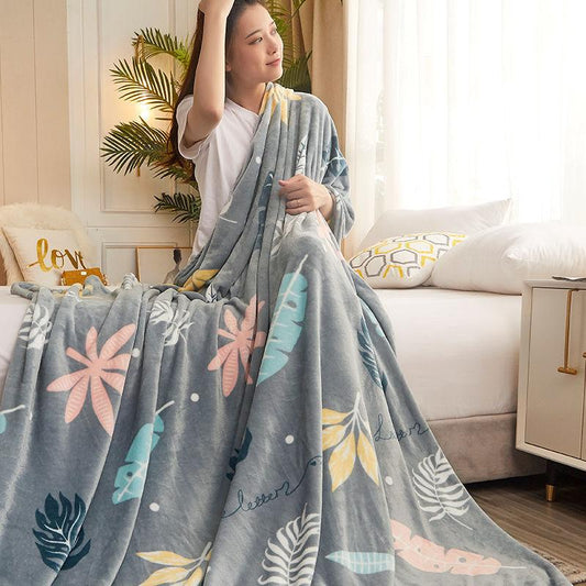 Autumn Winter Flannel Blanket Siesta Cover Blanket Leisure Student Dormitory Household Blanket Bed Sheet Dual-use