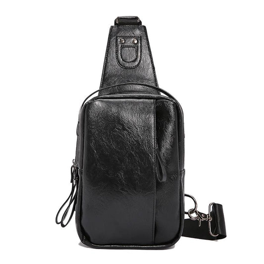 Chest Bag Men's Pu Leather Large-capacity Pockets Outdoor Riding Sports Messenger IPAD Package