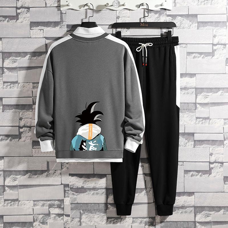 Sports Suit Men's Long-sleeved Jacket Two-piece Casual Running Training Training Sweater Men