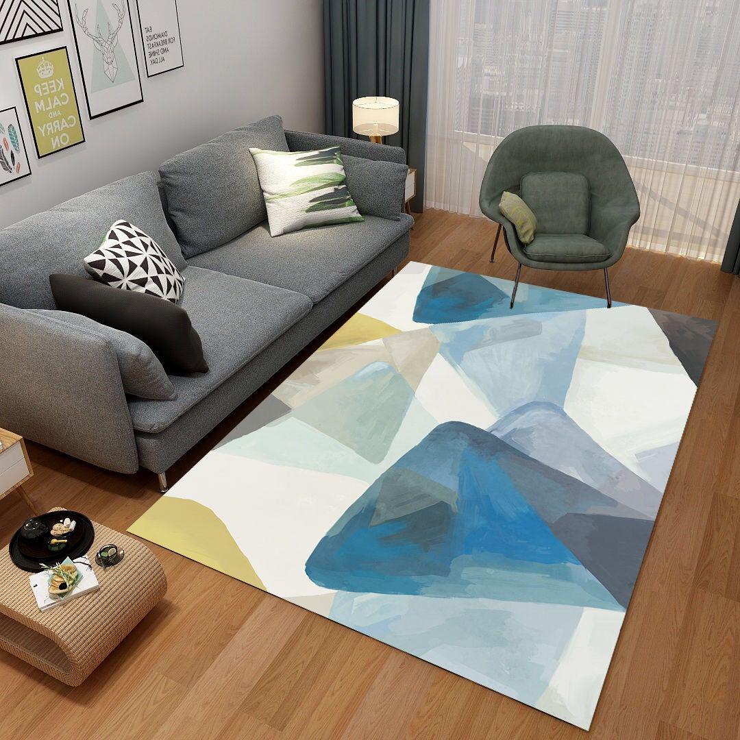 Modern Nordic Living Room Carpet Anti-Slip Soft Room Carpets Area Rugs Bedroom Large Mats