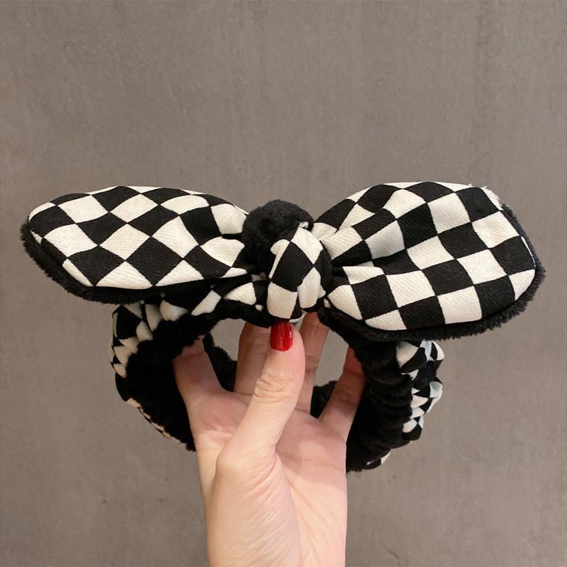 Cute Leopard Print Coral Fleece Headband Women Makeup Shower Hairband Elastic Hair Bands