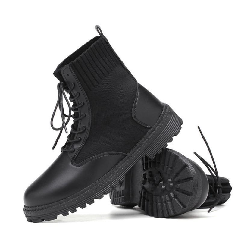 Summer Men's Martin Boots Boys British Style Mesh Boots Men's High-top Shoes
