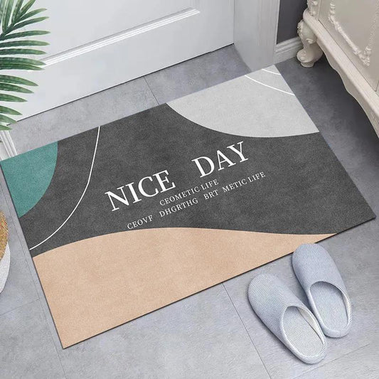 Household Door Pad Floor Door Entrance Door Minimalist Line Feeling Dirty Foot Pad Bathroom Water Absorption Anti-skid Door 50 * 80/60 * 90cm