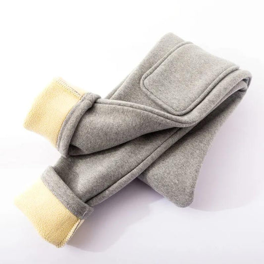 Autumn and Winter Plus Velvet Padded Leggings Women's Stitching Slim Stretch Stretch Warm Pants, Outer Wear Large Size High Waist Pants with Thin Feet