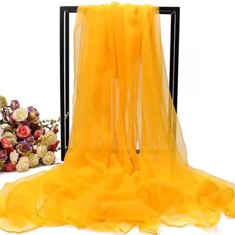 Pure Color Ice Silk Scarf Female Air Conditioning Shawl Warm Scarf Ladies Silk Scarf Thin Section Mother Decoration Sunscreen Long Beach Towel
